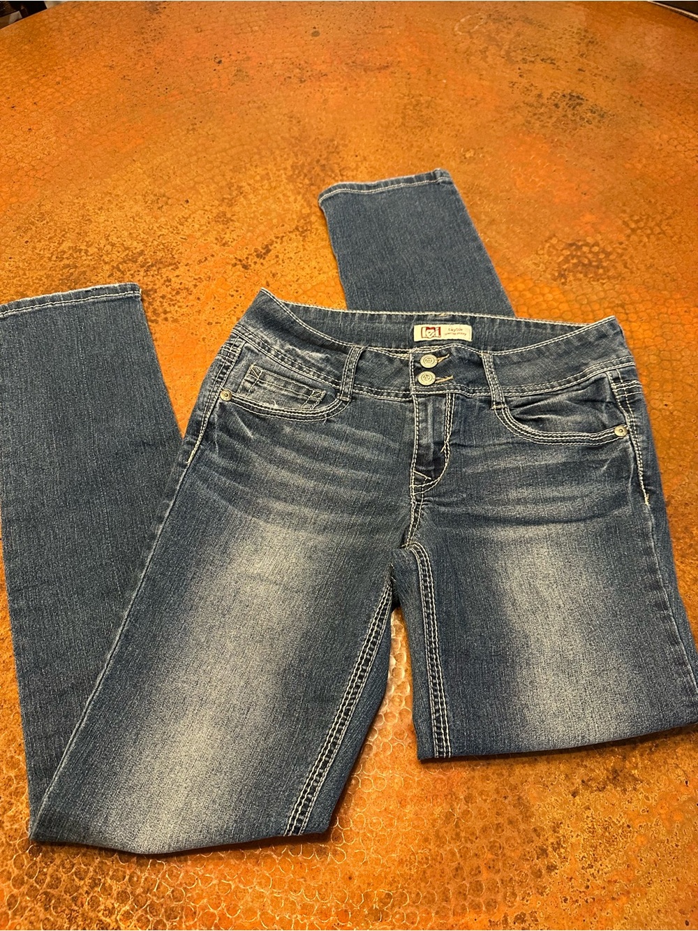 lei Dark Blue Skinny Jeans with Faded Detail